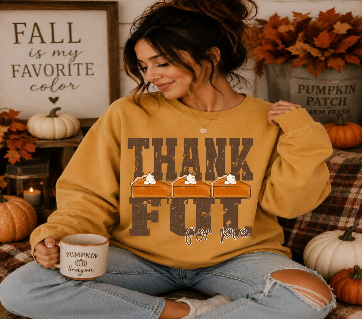 ThankFUL for pie-trio pies (Linda) DTF Transfer