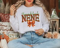 Thankful Nene Orange Bow Faux Sequin 69534 DTF transfer