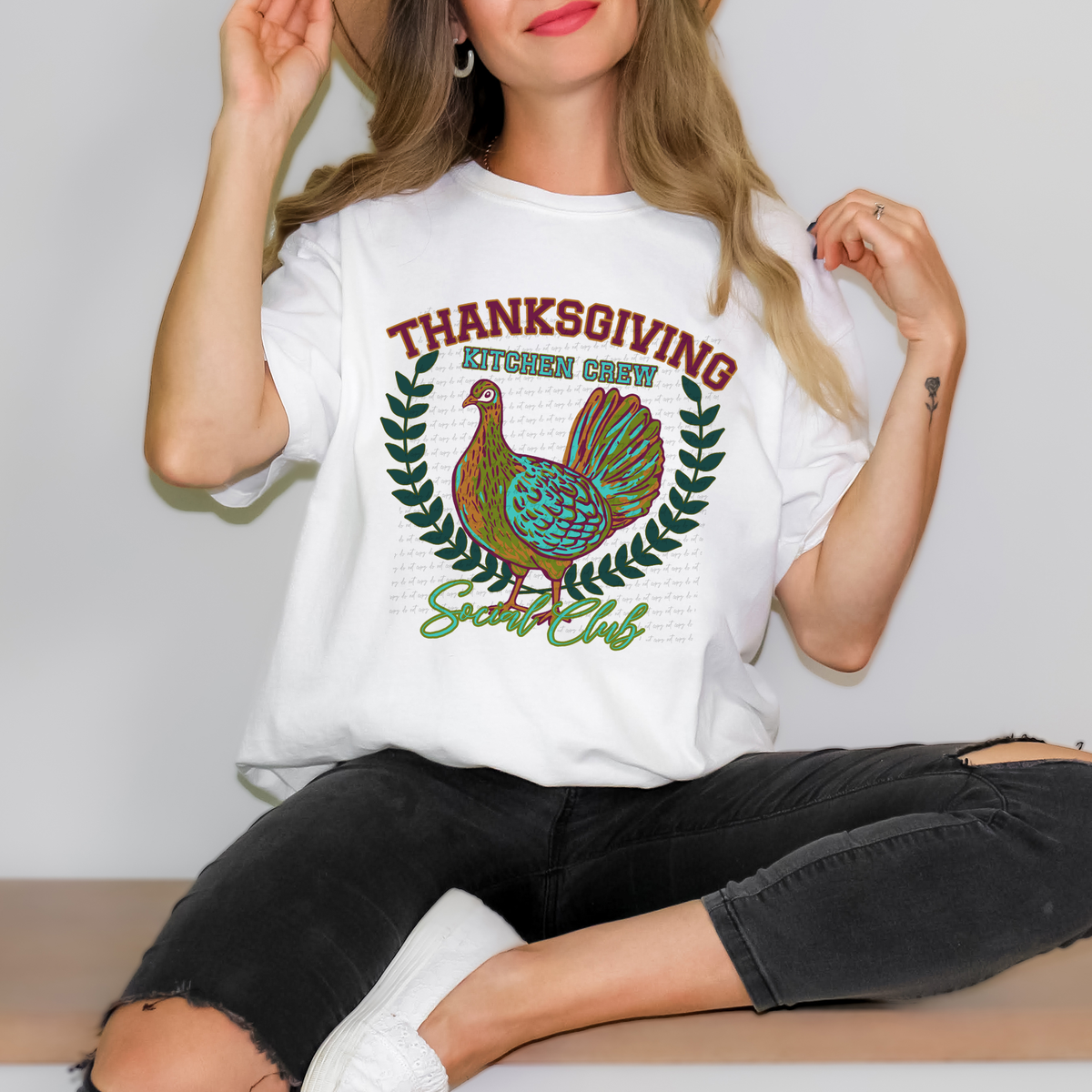 Thanksgiving Kitchen Crew Social Club Turkey 69460 DTF transfer