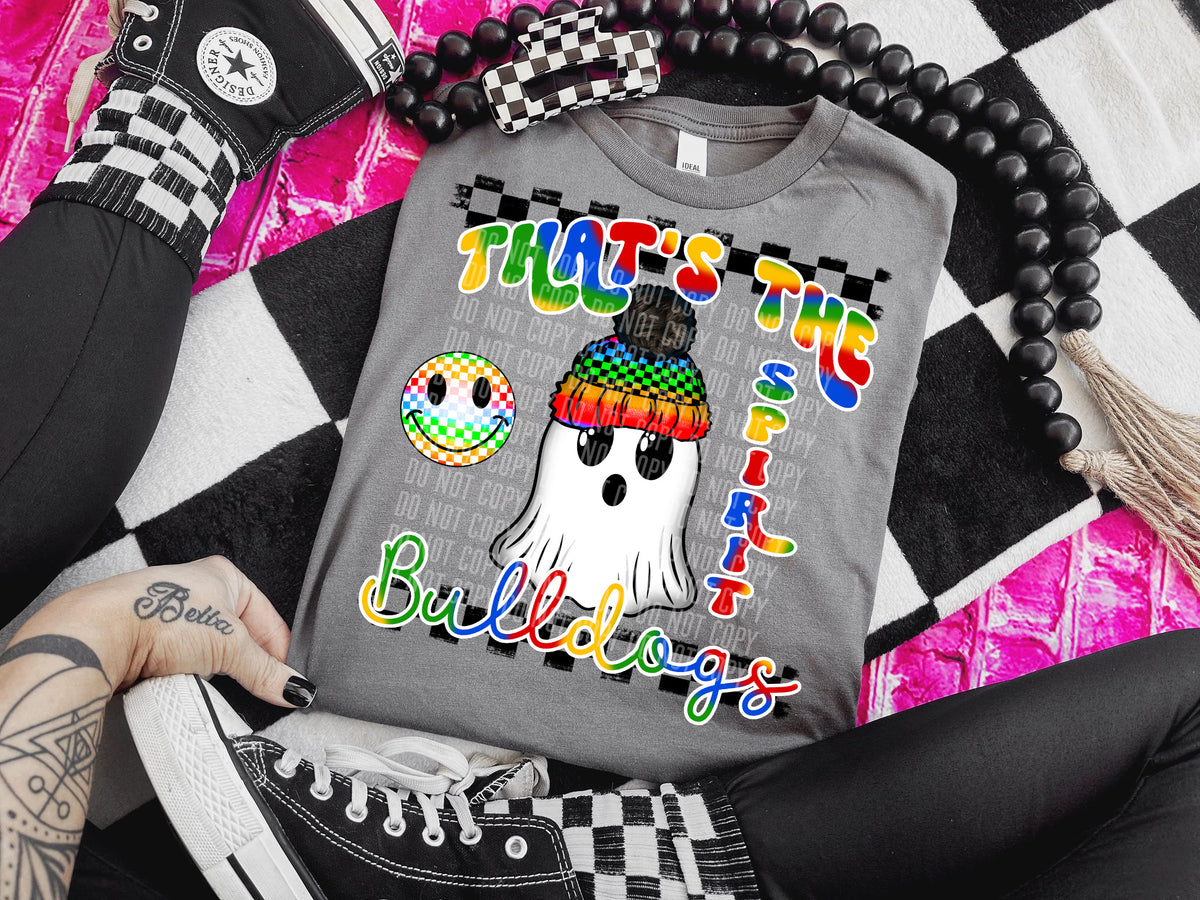 That's the spirit bulldogs rainbow with GHOST DTF transfer