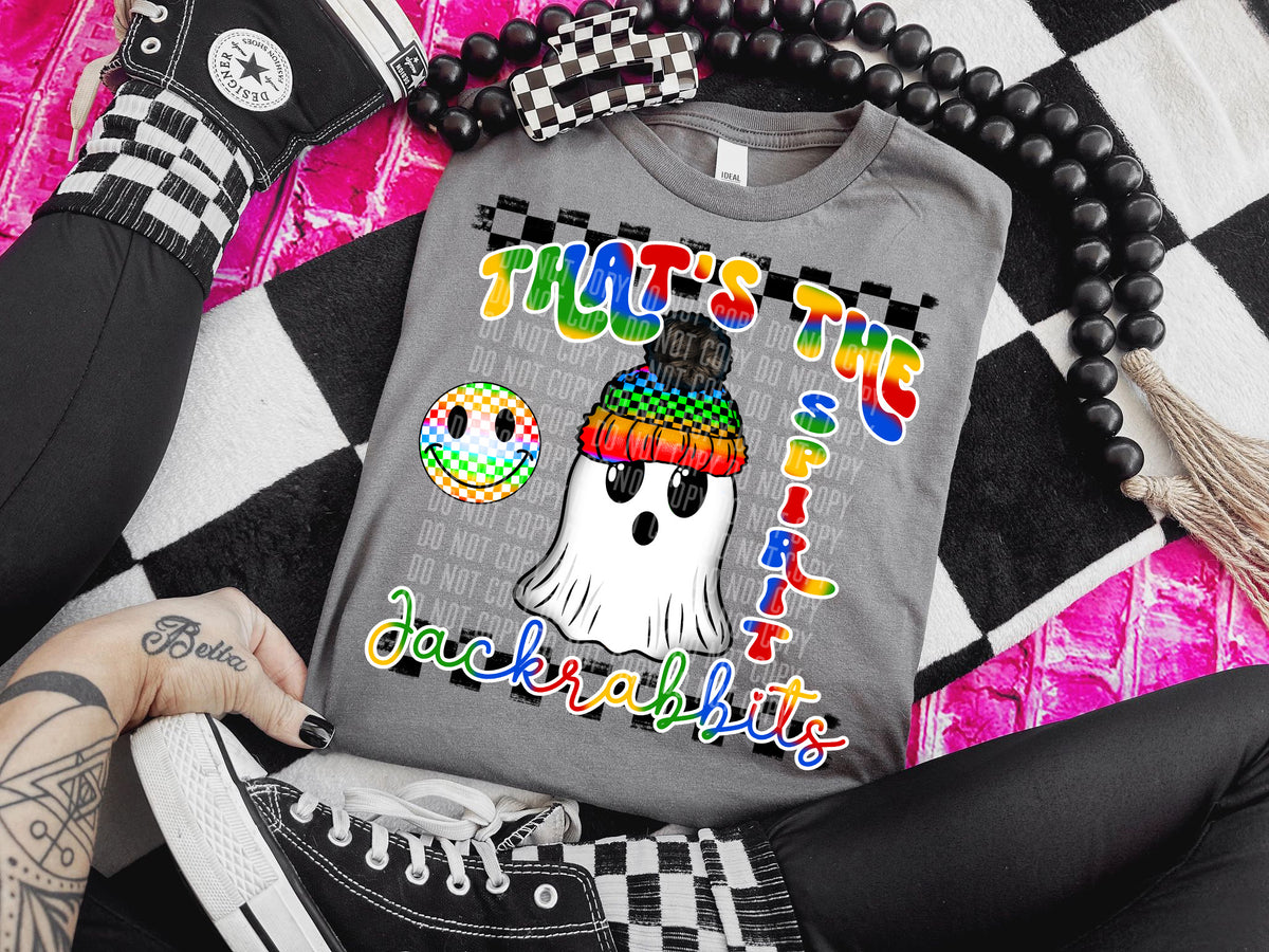 That's the spirit Jackrabbits rainbow colors with GHOST DTF transfer