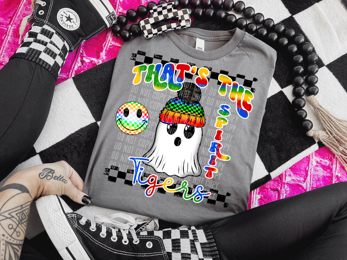 That's the spirit Tigers rainbow colors with GHOST DTF transfer
