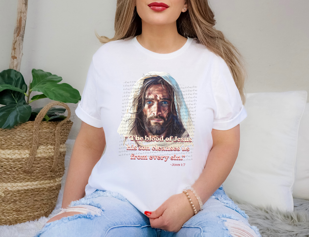 The Blood Of Jesus His Son Cleanses Us From Every Sin. John 1:7 59522 DTF transfer