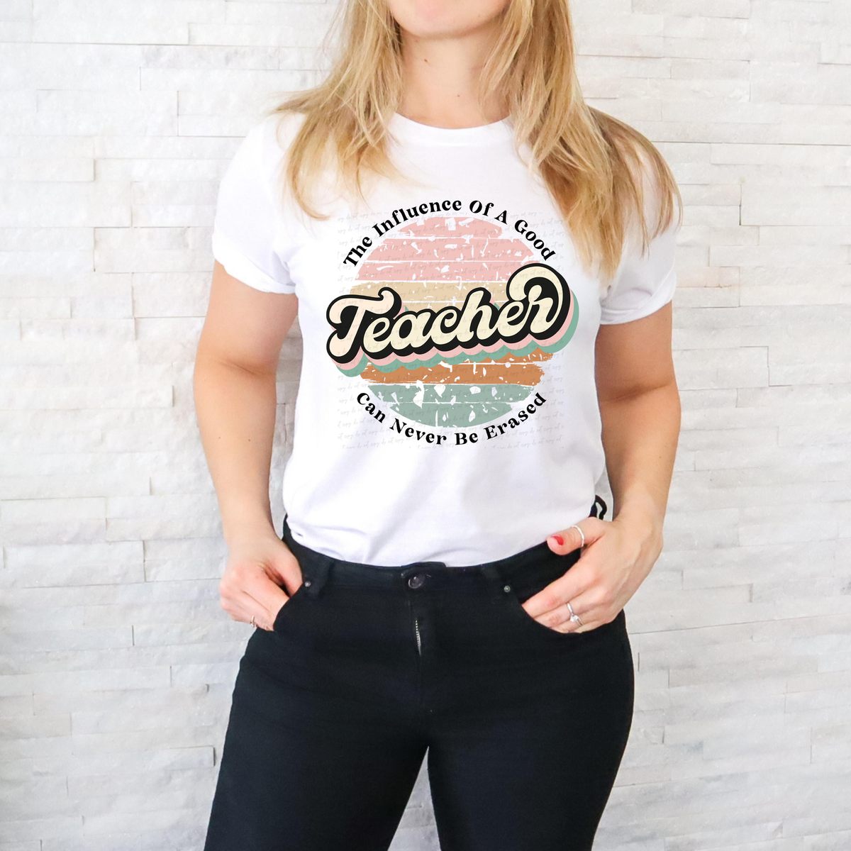 The Influence Of A Good Teacher Can Never Be Erased Circle Boho 116360 DTF Transfer