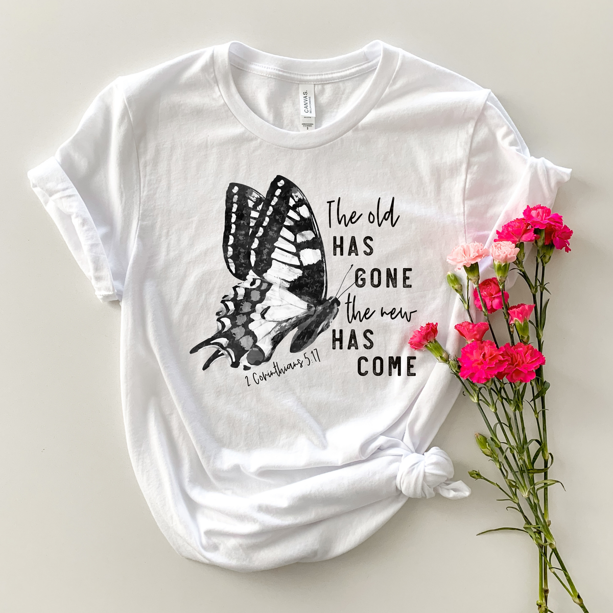 The Old Has Gone The New Has Come Butterfly Black Font 116021 DTF Transfer