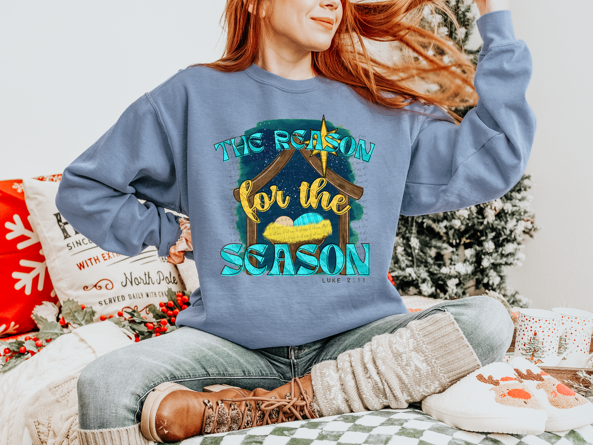 The Reason For The Season Blue 69425 DTF transfer