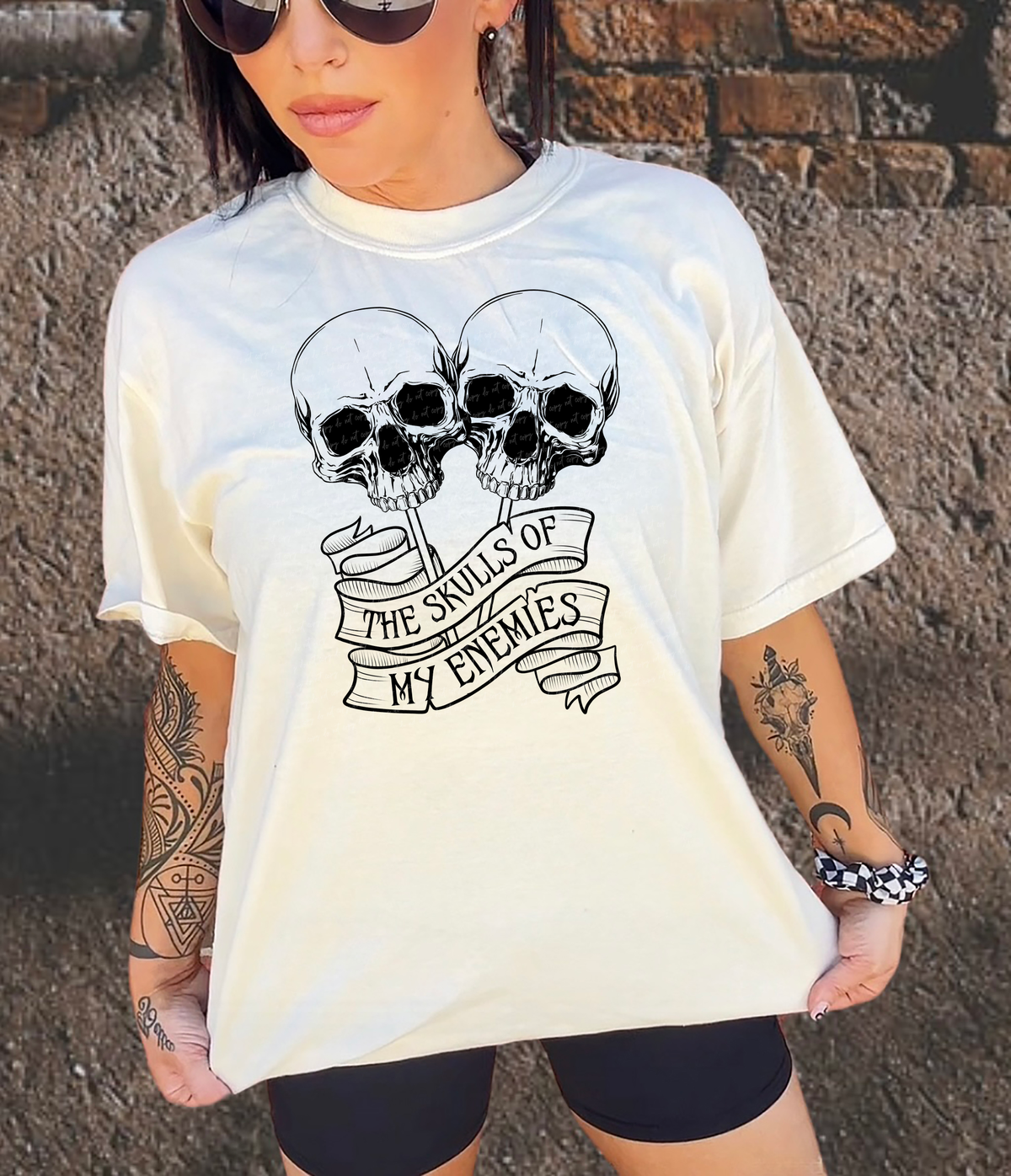 The Skulls Of My Enemies Black Font 116023 DTF Transfer