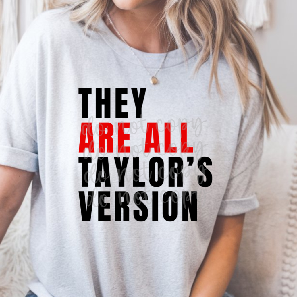 They are all T's version black red font (Parker) DTF transfer