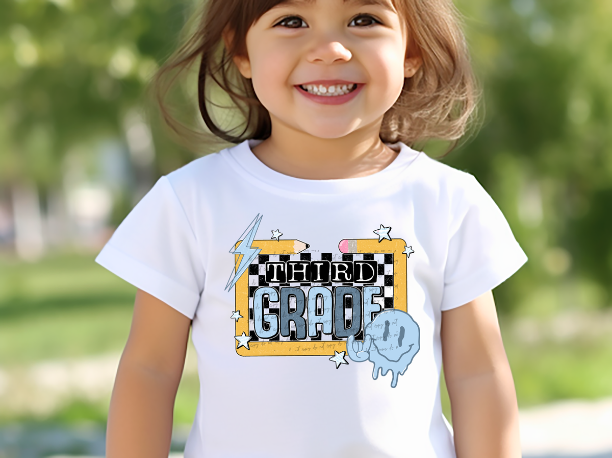 Third Grade Drippy Smiley 42643 DTF transfer