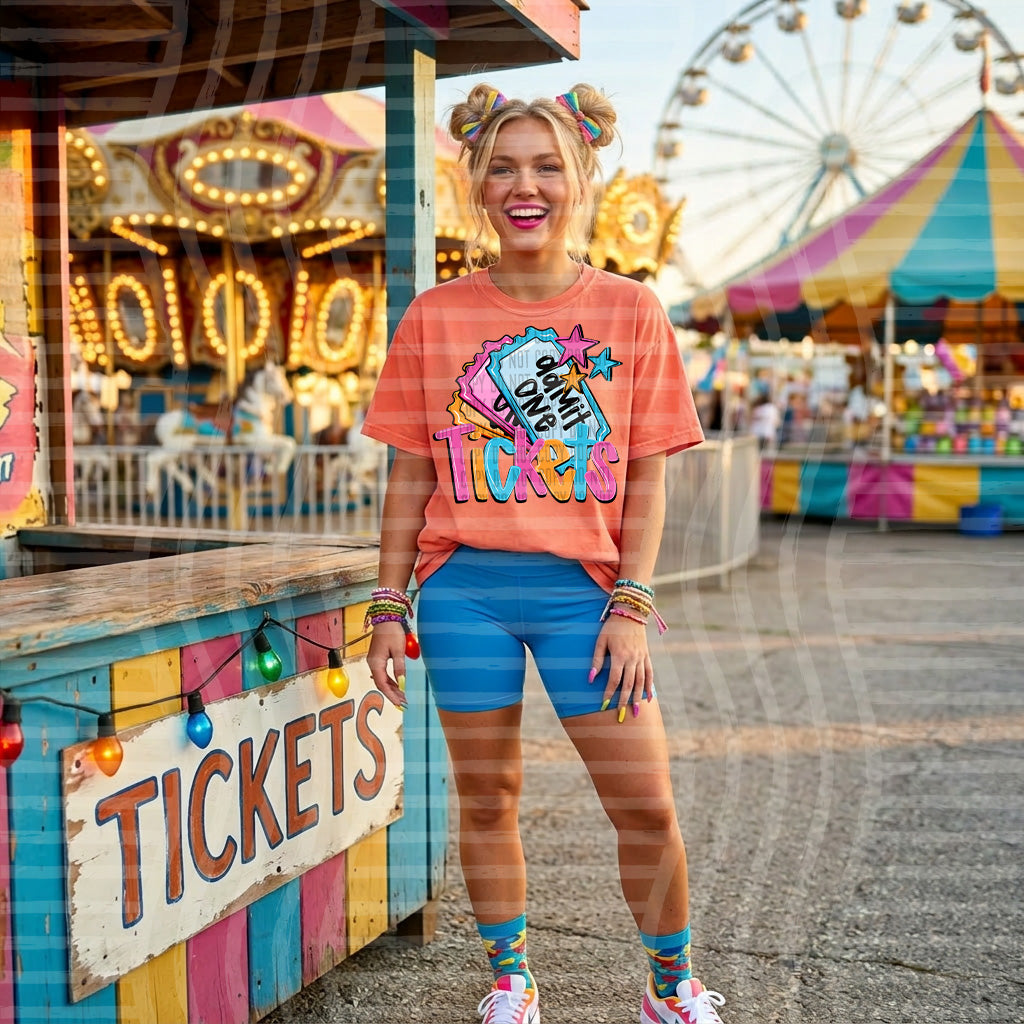 admit one tickets carnival (caplinger) DTF Transfer