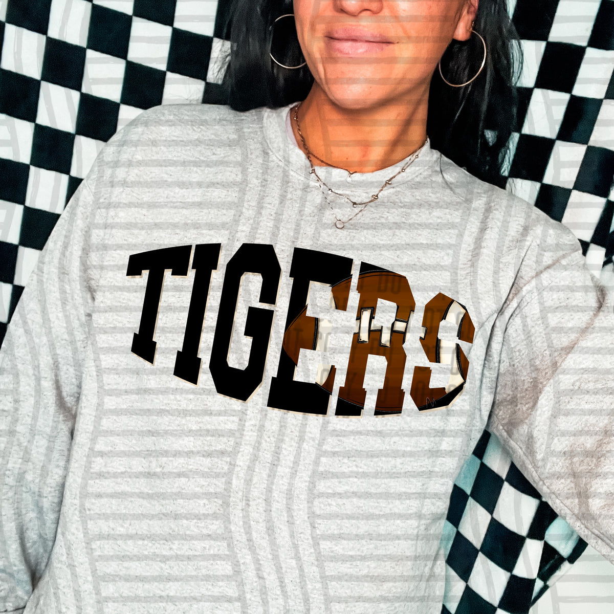 Tigers varsity clipped football (Caplinger) DTF transfer