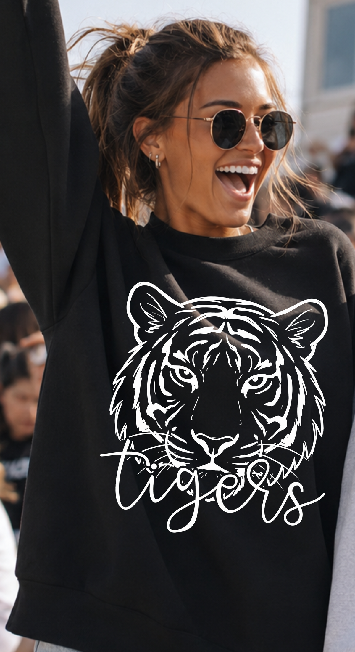 Tigers WHITE outline (PARKER) DTF Transfer