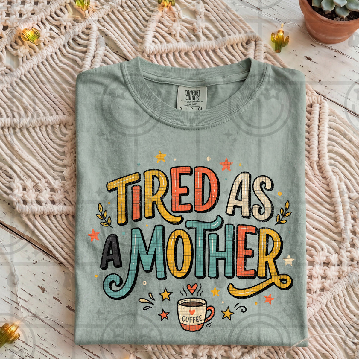 Tired as a mother with stars (HW) DTF Transfer