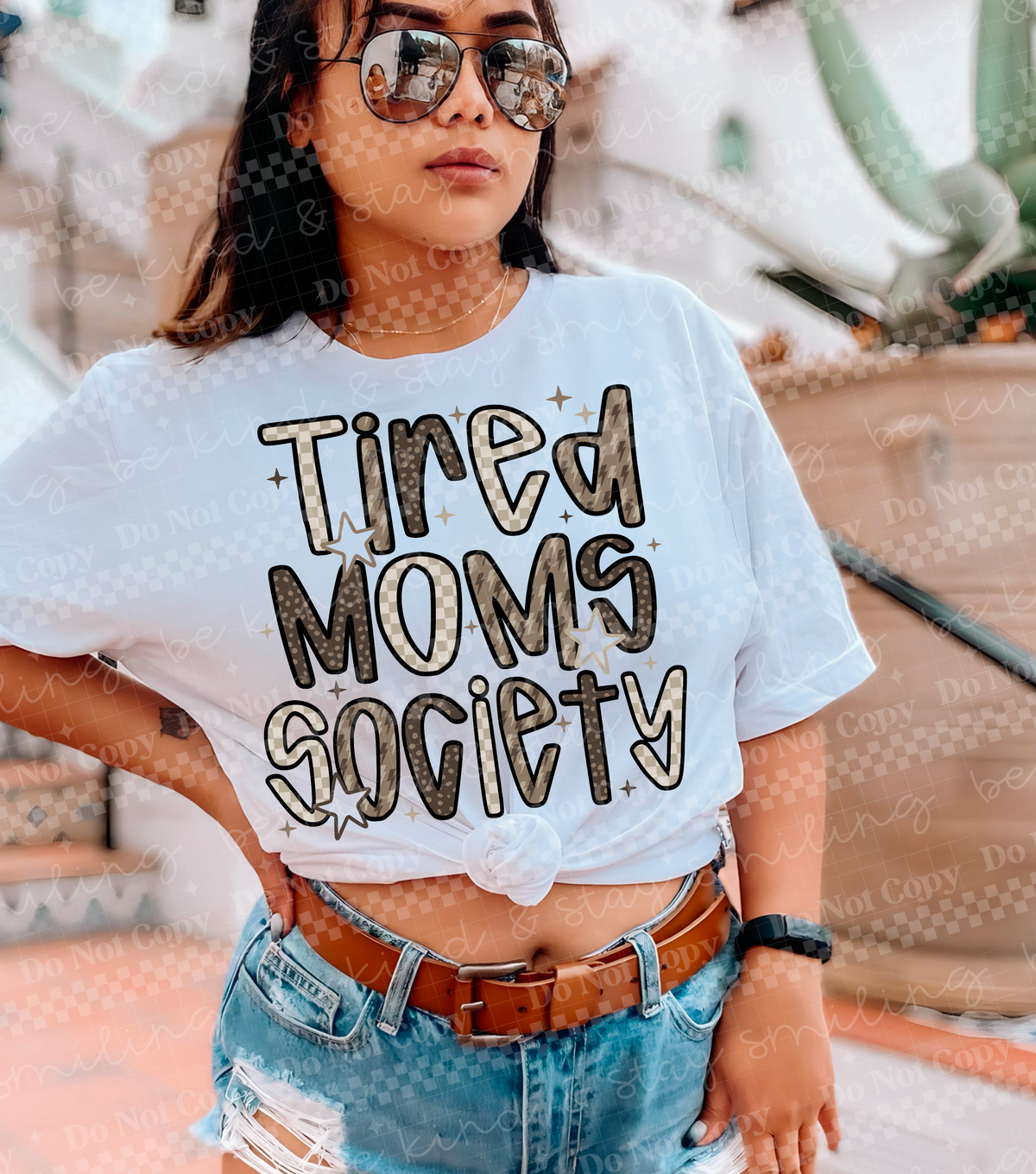 Tired mom's society (two peas) DTF Transfer