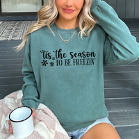 'Tis The Season To Be Freezin' Black Typography 74504 DTF Transfer