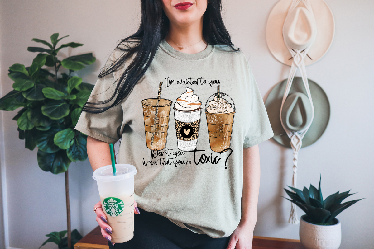 I'm Addicted To You Don't You Know That You're Toxic Trio Coffee Cups 117087 DTF Transfer