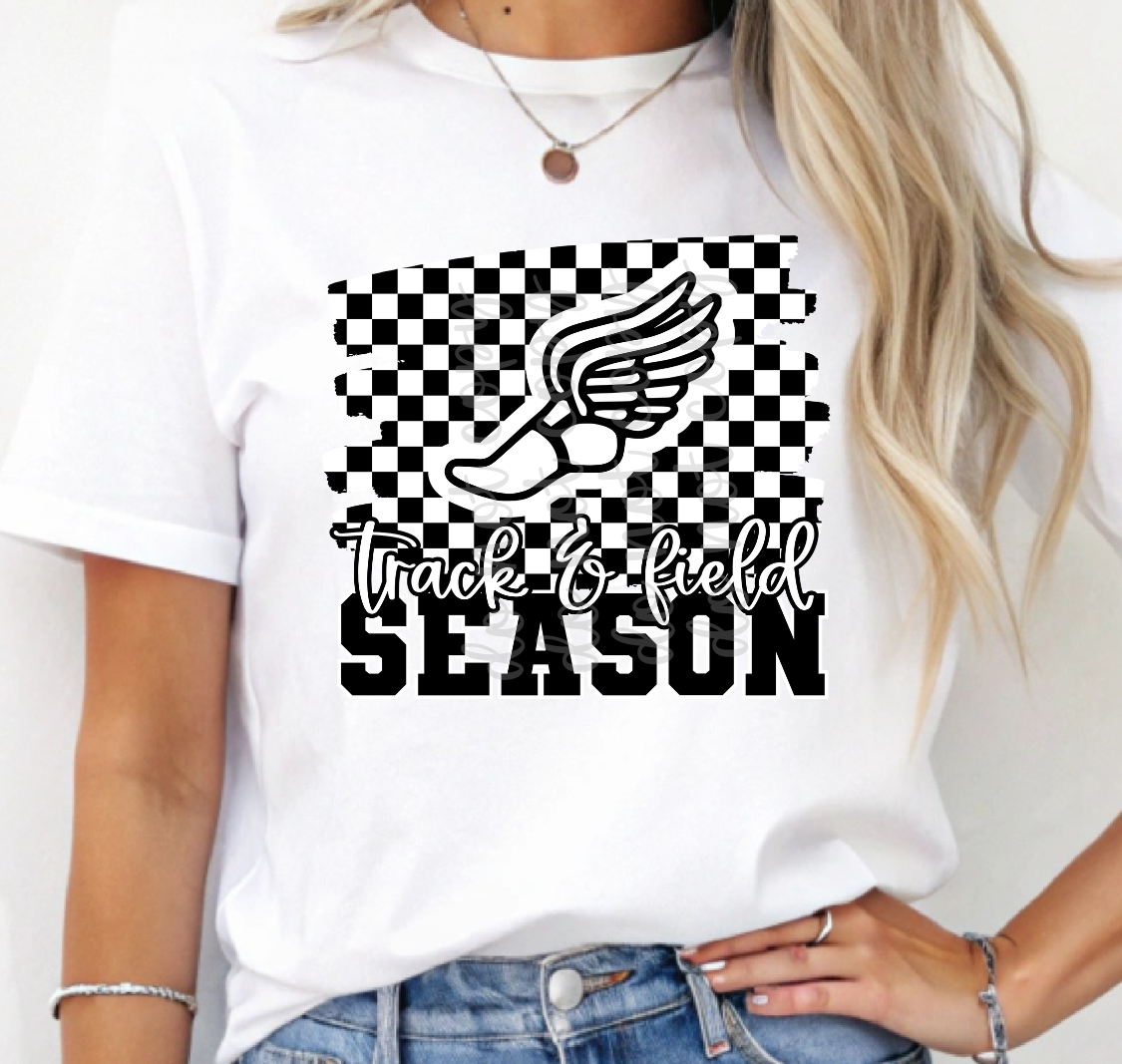 Track & Field Season Checkered (PARKER) DTF transfer
