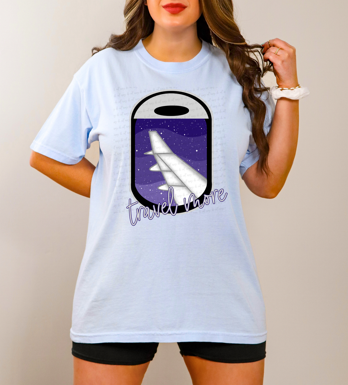 Travel More Plane Window Purple 116877 DTF Transfer