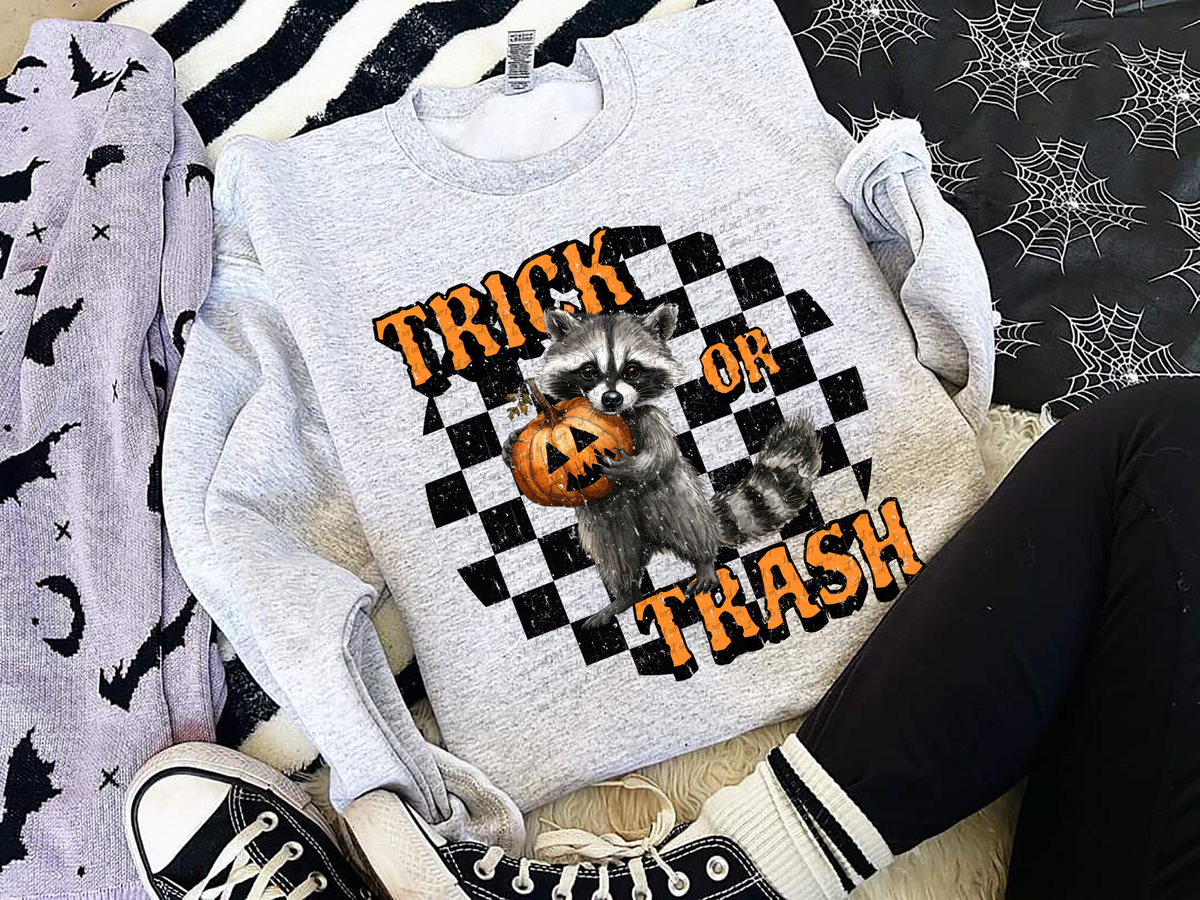 Trick Or Trash Checkered 59597 DTF Transfer