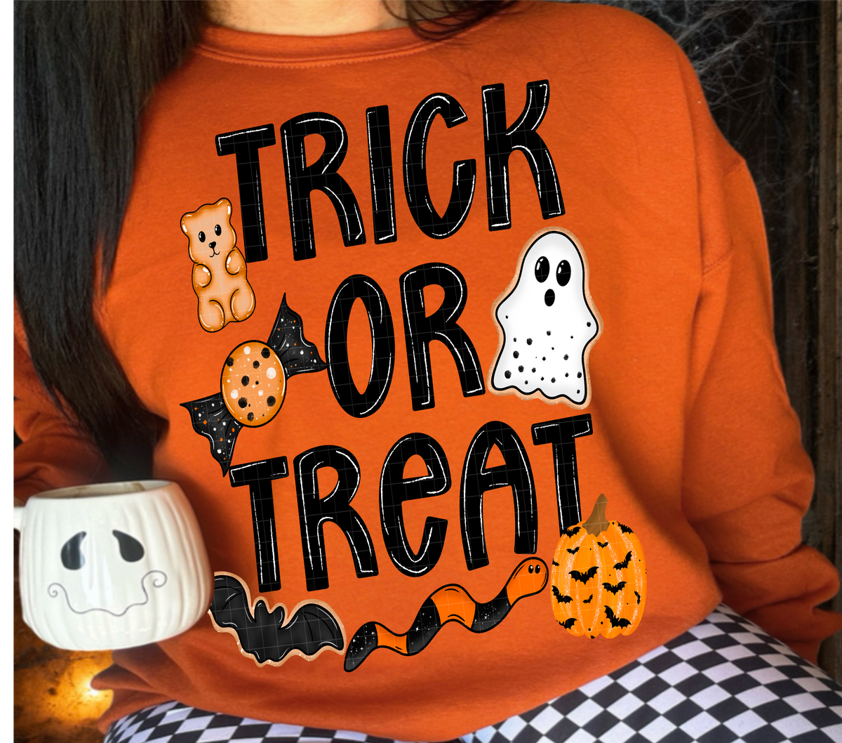 Trick or treat candy and ghost (Linda) DTF Transfer