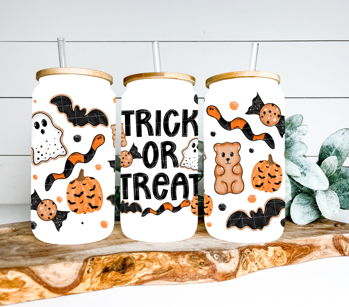 Trick or treat candy and ghost (Linda) UV DTF WRAP