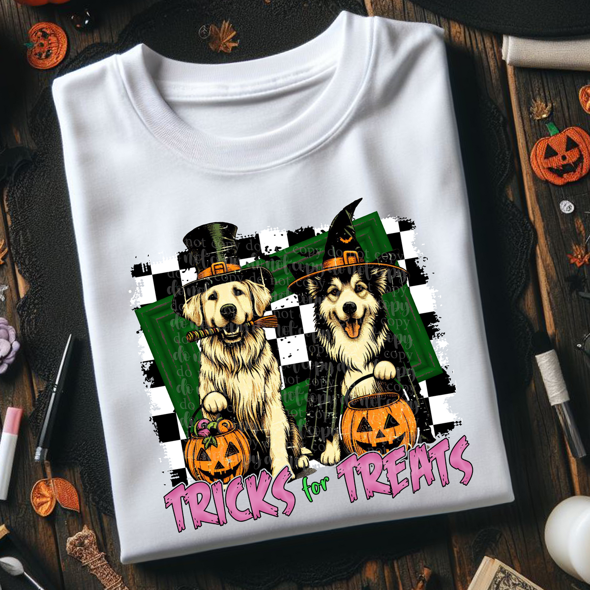 Tricks or treats dogs 68449 DTF transfer
