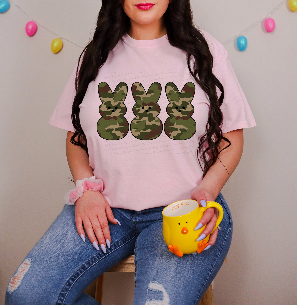 Trio Bunny Peeps Camouflage 114816 DTF transfer