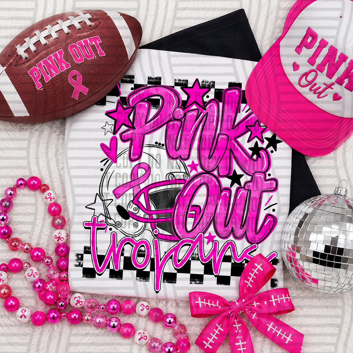 Trojans-Pink Out Football Helmet (Caplinger) DTF Transfers