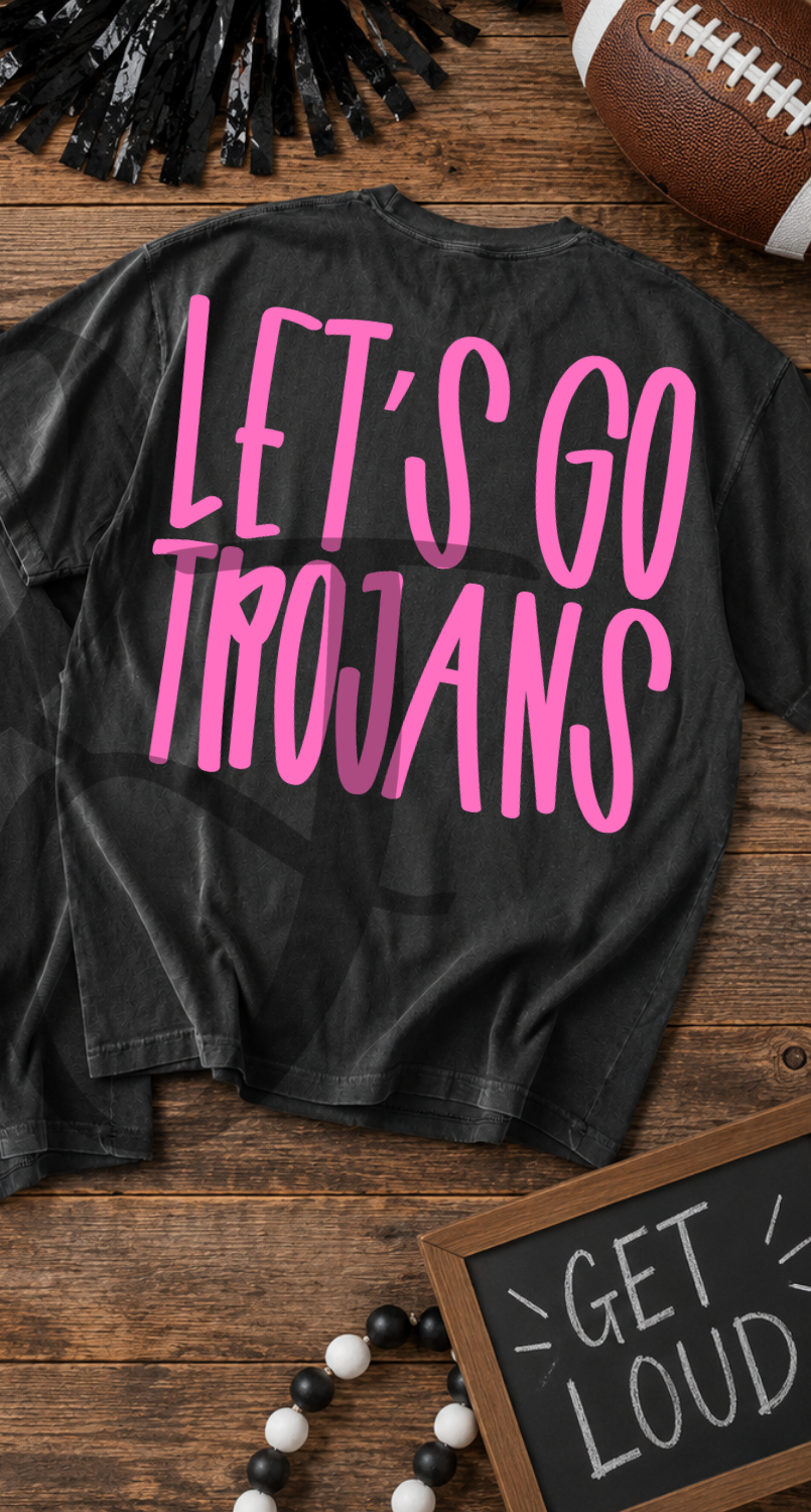 Lets go trojans- pink (Parker) DTF Transfer