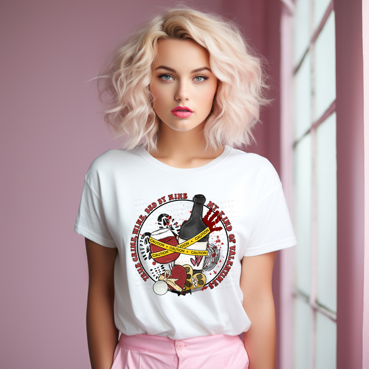 True Crime Wine Bed By Nine My Kind Of Valentines Circle 114818 DTF transfer