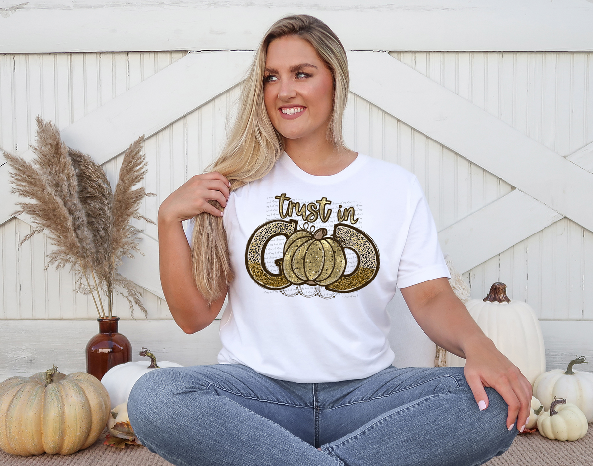 Trust In God Pumpkin Leopard Print 42687 DTF transfer