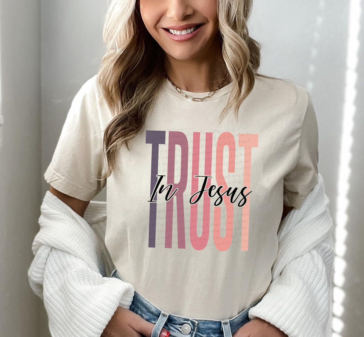 Trust In Jesus Pastel Color 76395 DTF Transfer
