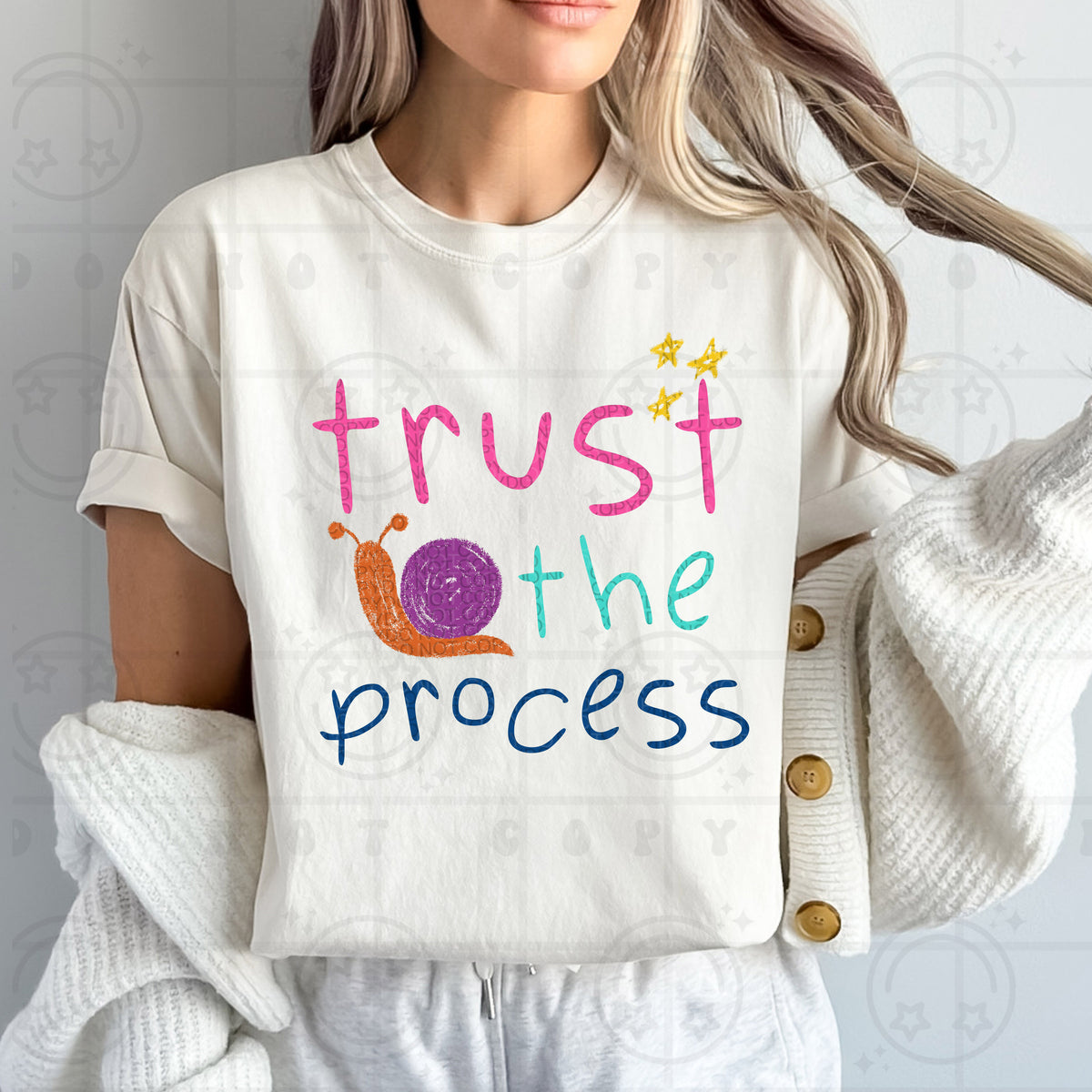 Trust the process colorful (HW) DTF transfer