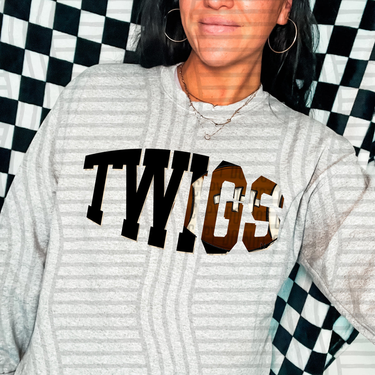Twigs varsity clipped football (Caplinger) DTF transfer