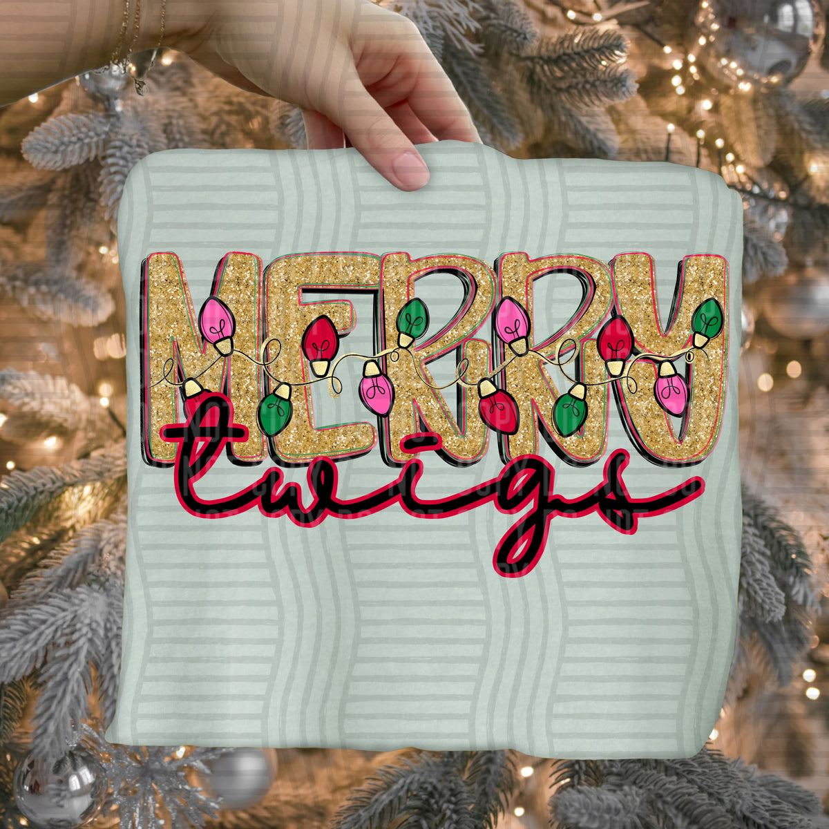 twigs merry with lights (caplinger) DTF Transfer