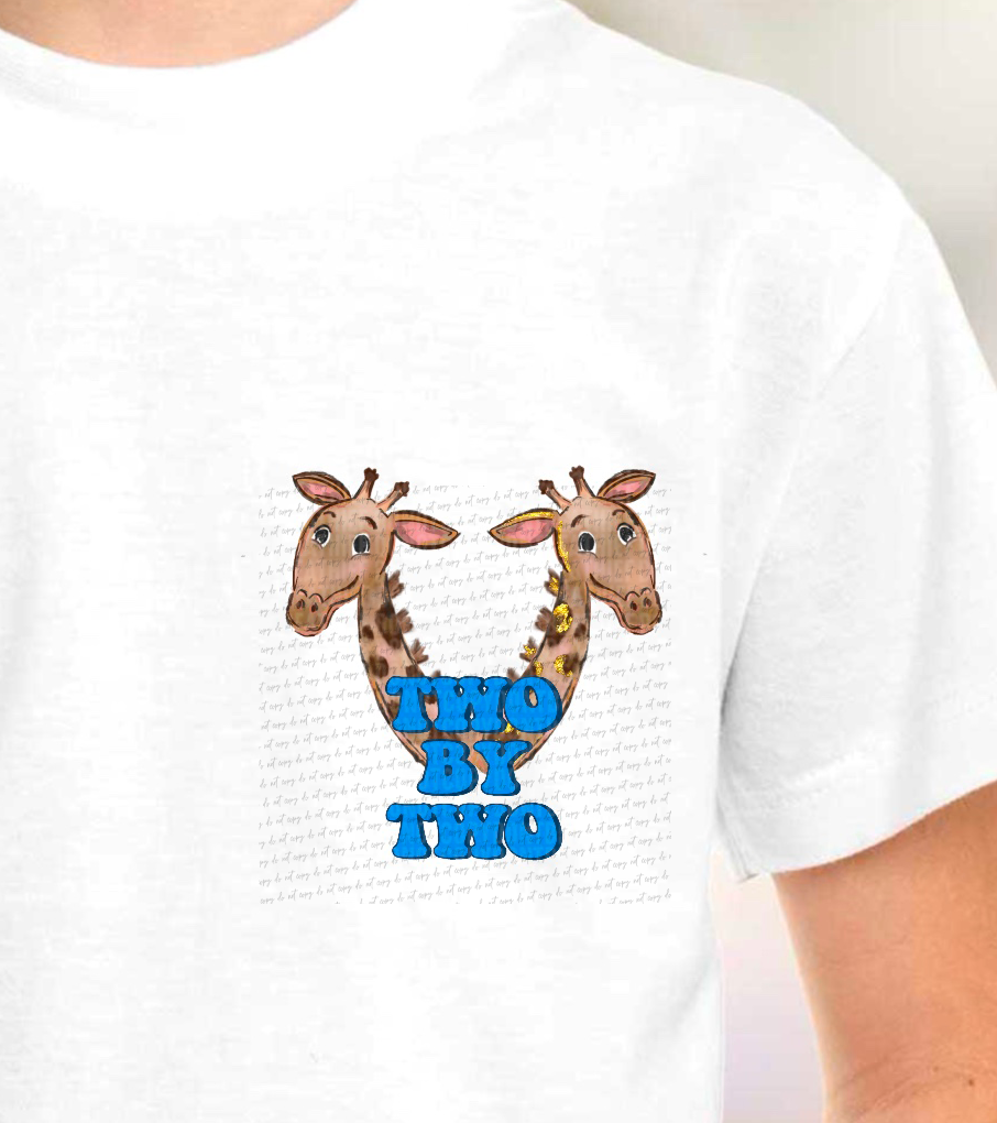 Two By Two Blue Giraffe Pocket 110168 DTF transfer