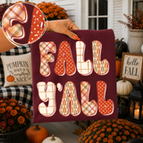 Fall yall plaid patch (Grove) DTF Transfer