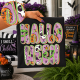 Halloween purple with halloween items (Grove) DTF Transfer