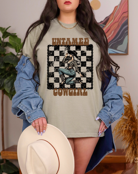 Untamed Cowgirl Checkered 59603 DTF Transfer