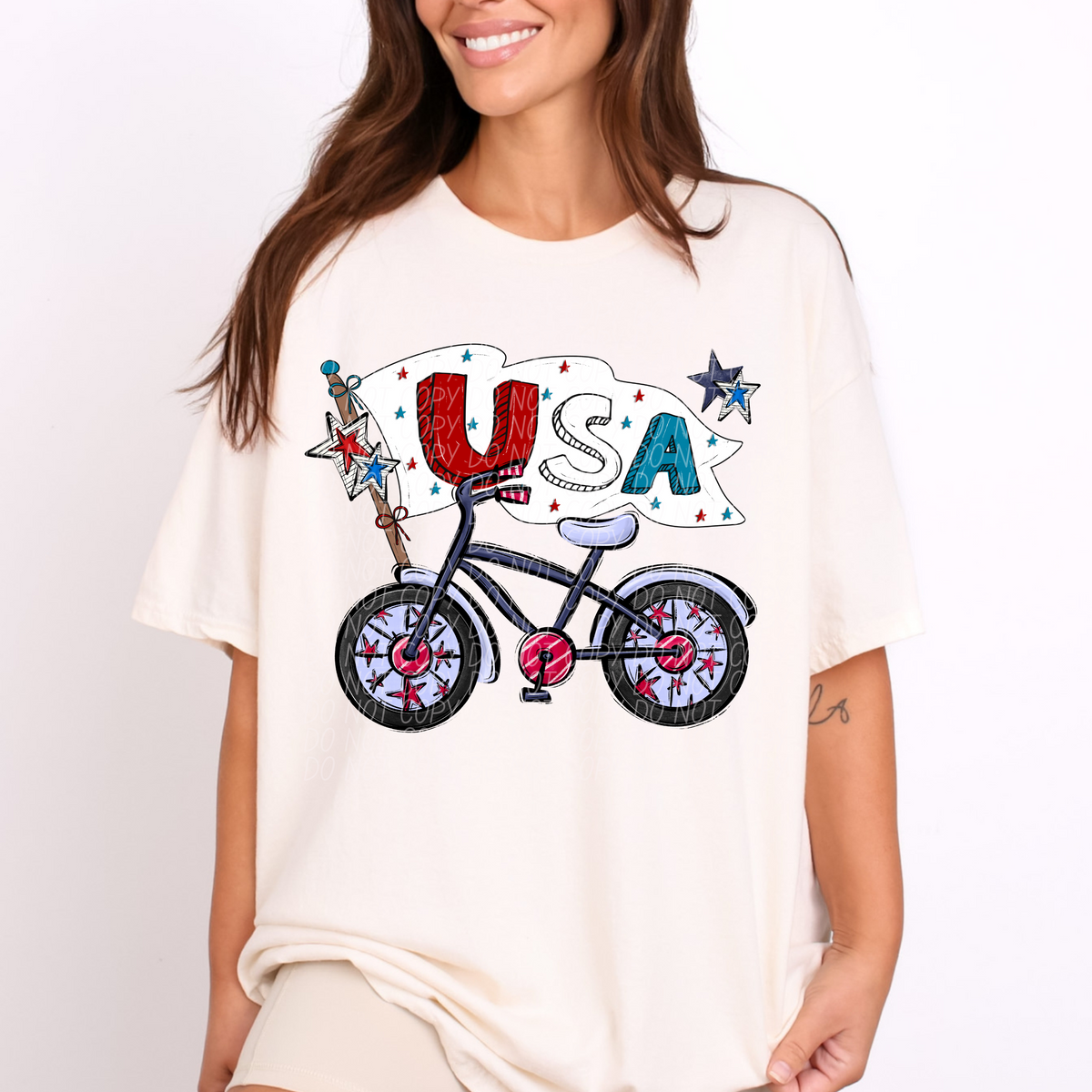 USA Banner Bicycle 2 (CITY) DTF transfer