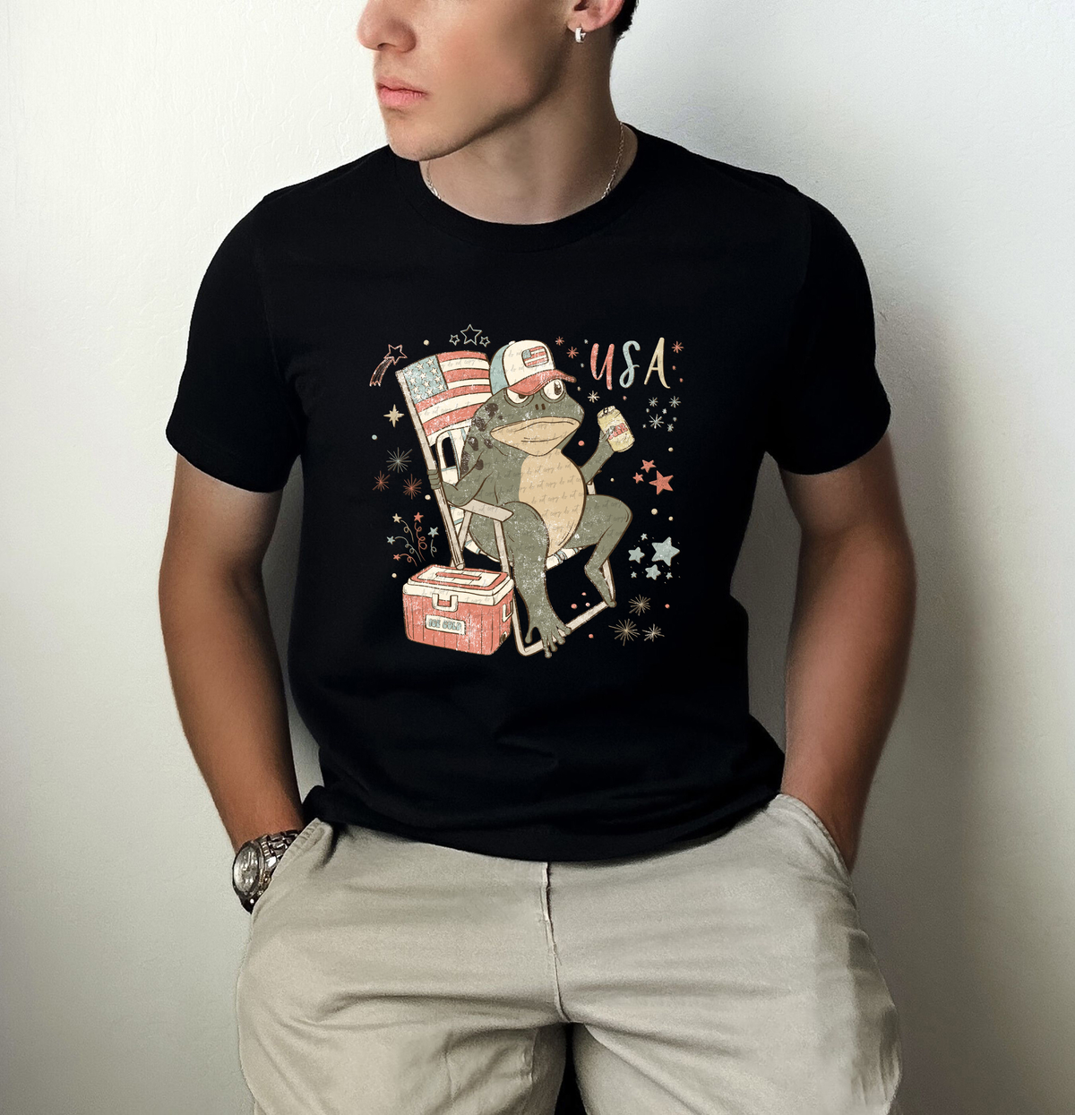 USA Frog Cooler Beer 74647 DTF Transfer