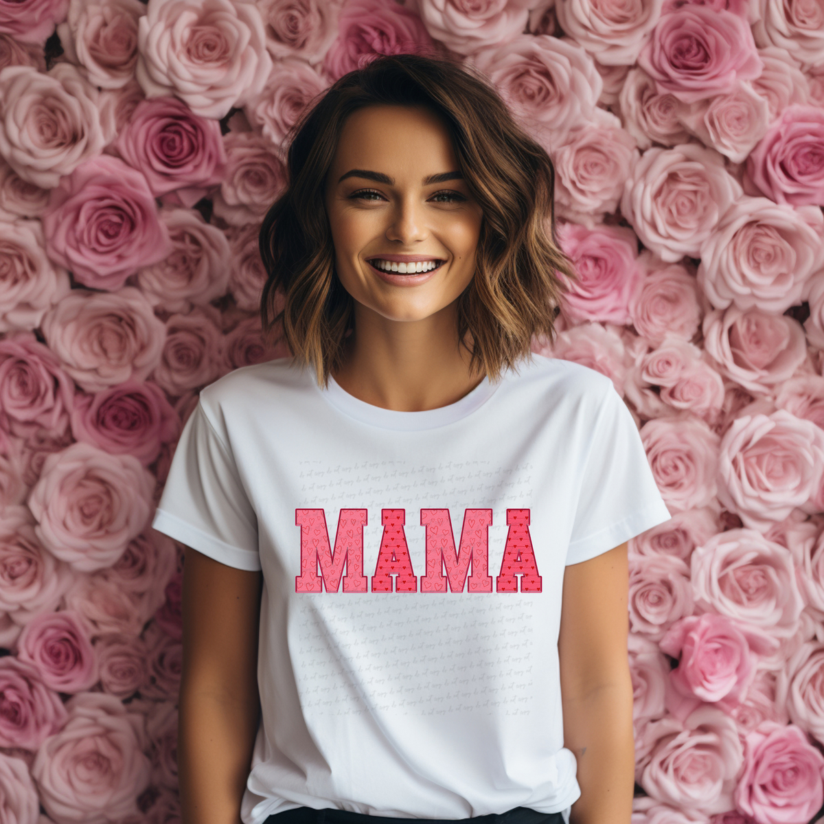 Mama Valentines Design Pink Font 117091 DTF Transfer
