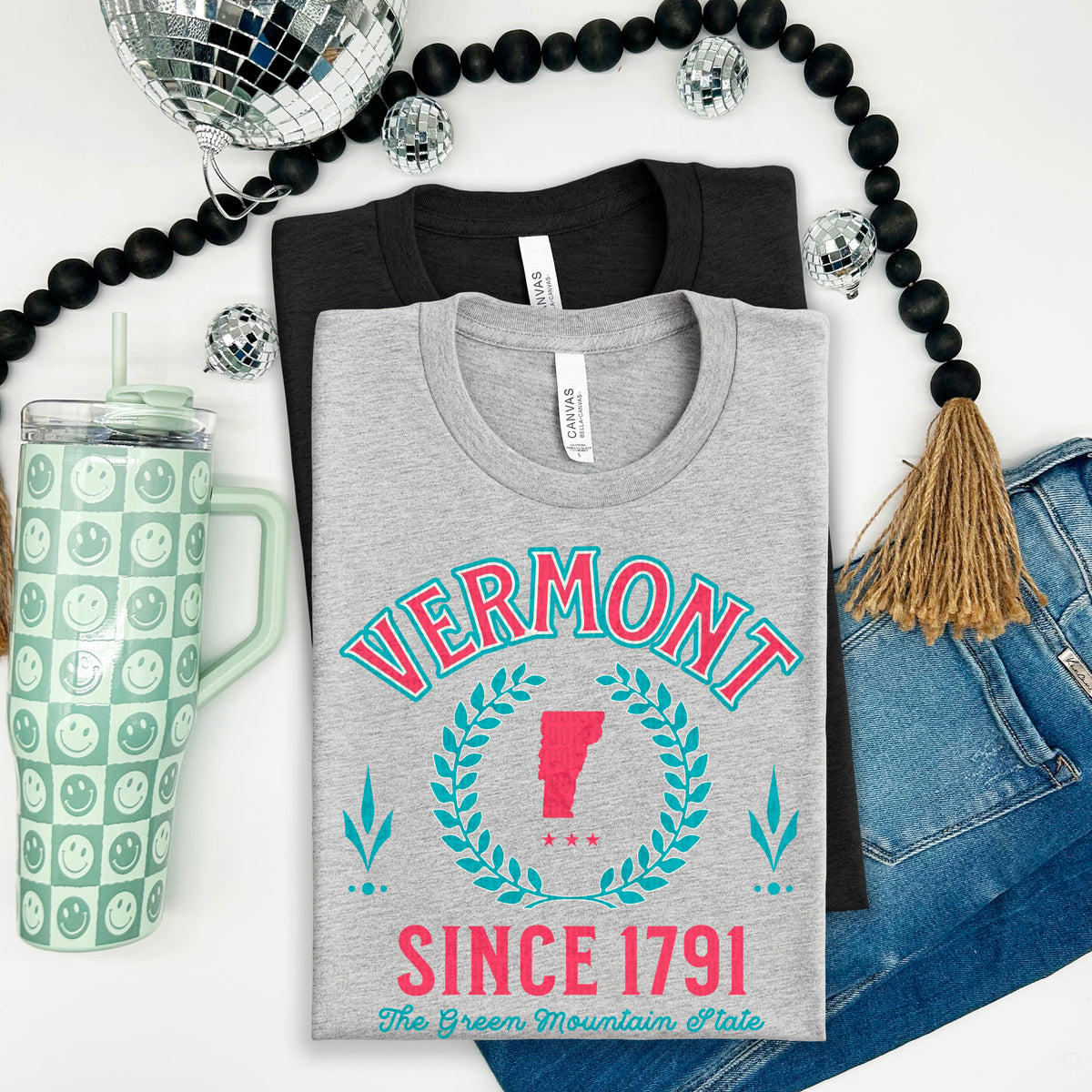 Vermont Varsity Letters RED and BLUE 105118 DTF transfer