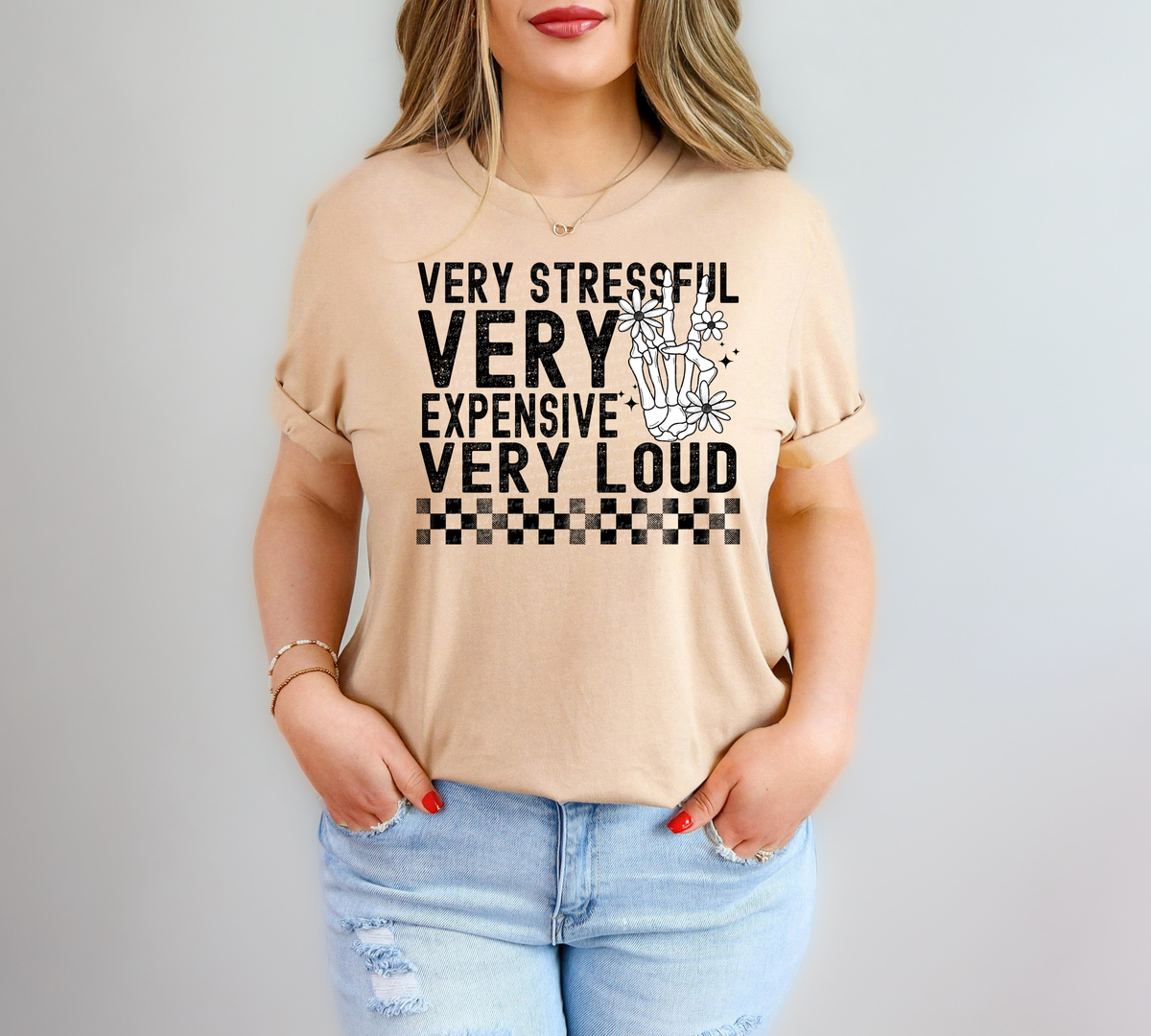 Very Stressful Very Expensive Very Loud Floral Skeleton 59728 DTF Transfer