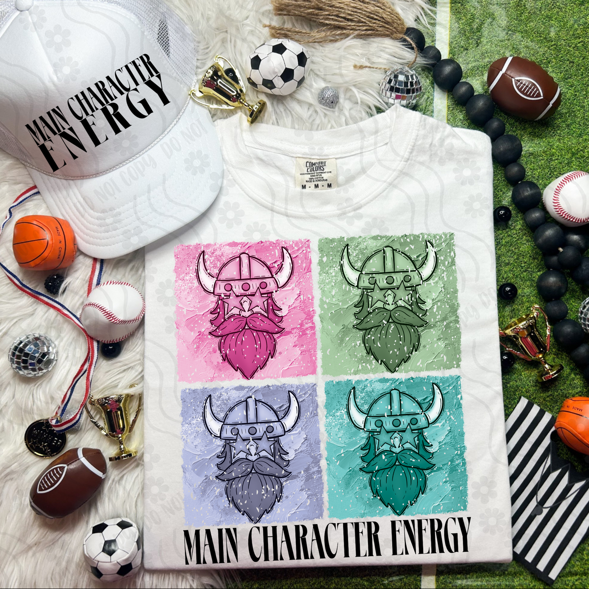 Vikings Retro Vibe Main Character Energy 108349 DTF transfer
