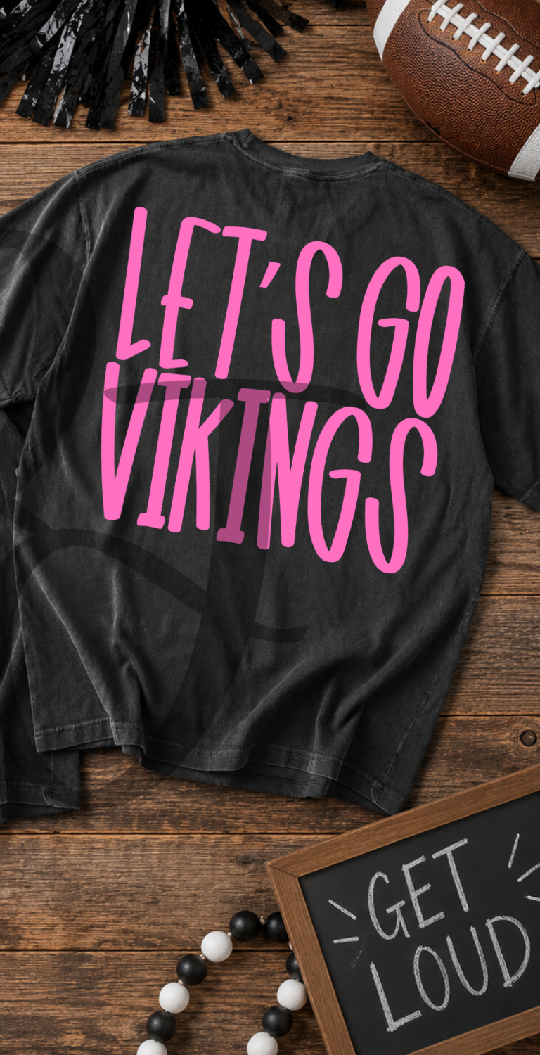Lets go vikings- pink (Parker) DTF Transfer