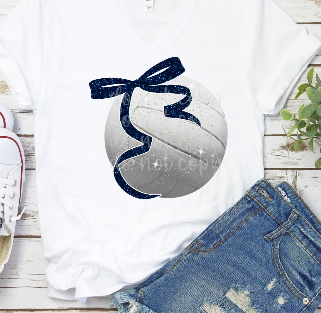 Volleyball NAVY BOW (PARKER) 101797 DTF transfer