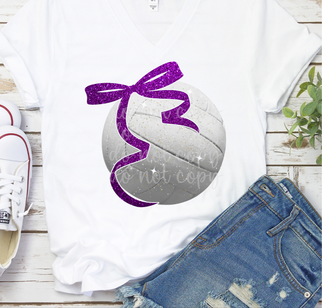 Volleyball PURPLE BOW (PARKER) 101795 DTF transfer