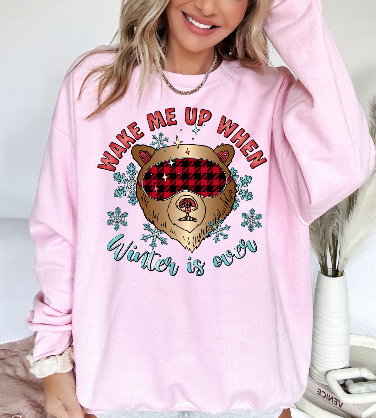 Wake Me Up When Winter Over Bear 81756 DTF Transfer