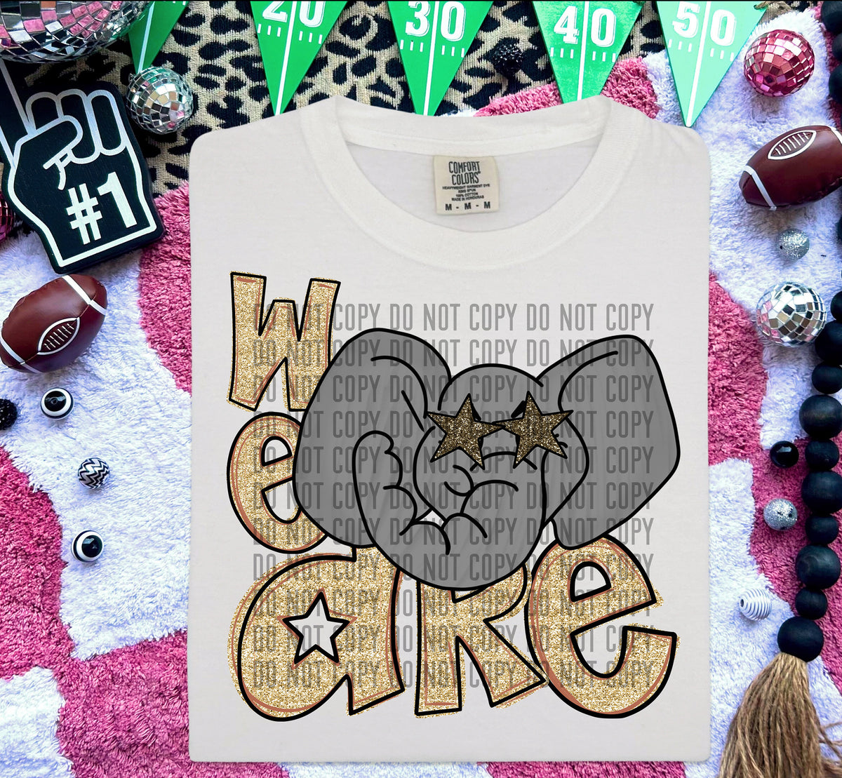 We Are Elephants Gold (Grey) 59007 DTF transfer